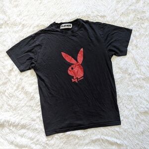 Playboy by PacSun Black & Red Bunny Logo Tee Size Small